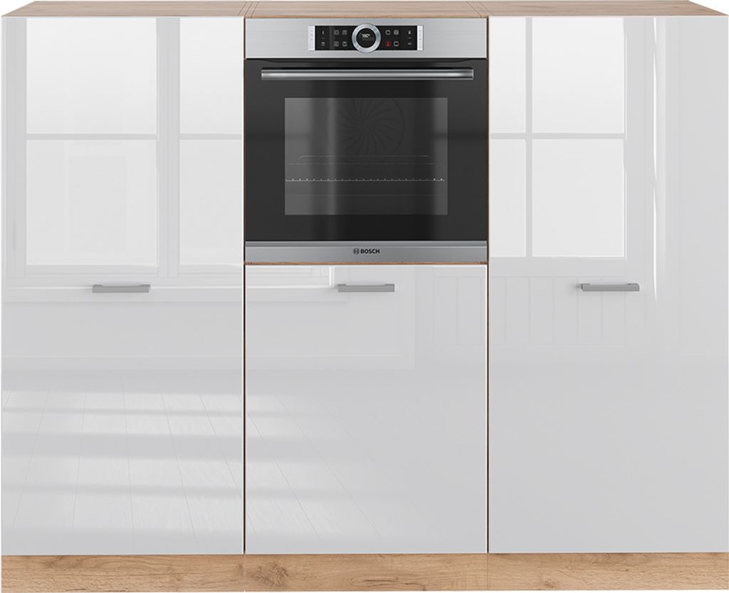 Küchenblock Vicco R-Line Weiß Hochglanz/Goldkraft Eiche 180 Produktbild 