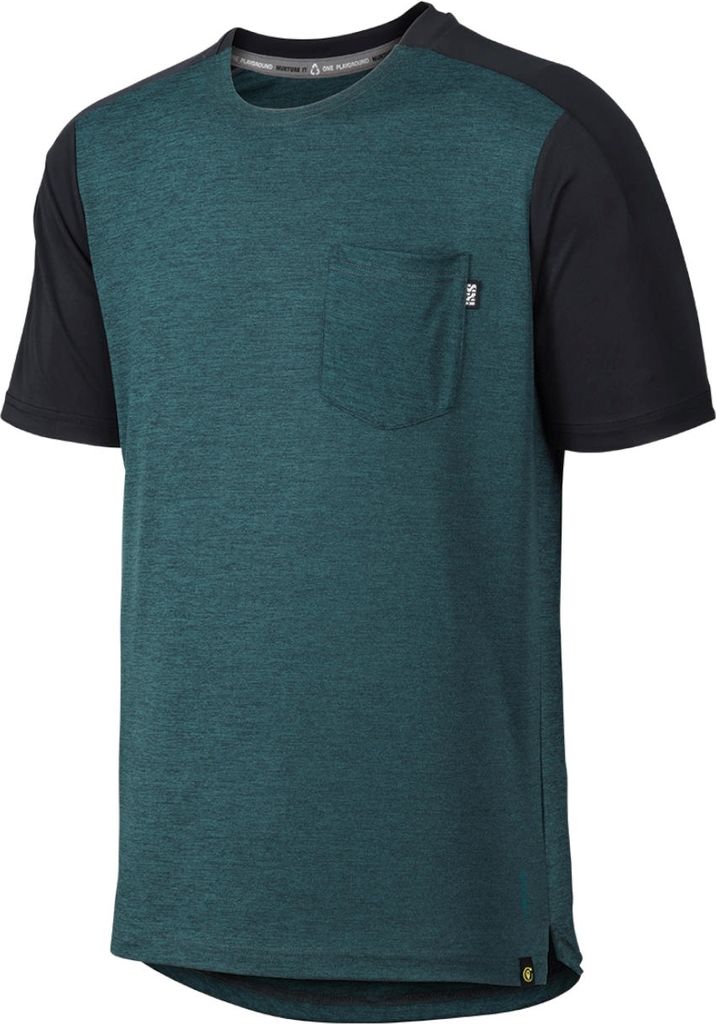 iXS Kinder Jersey Kurzarm Flow X, Everglade - Türkis Schwarz, S