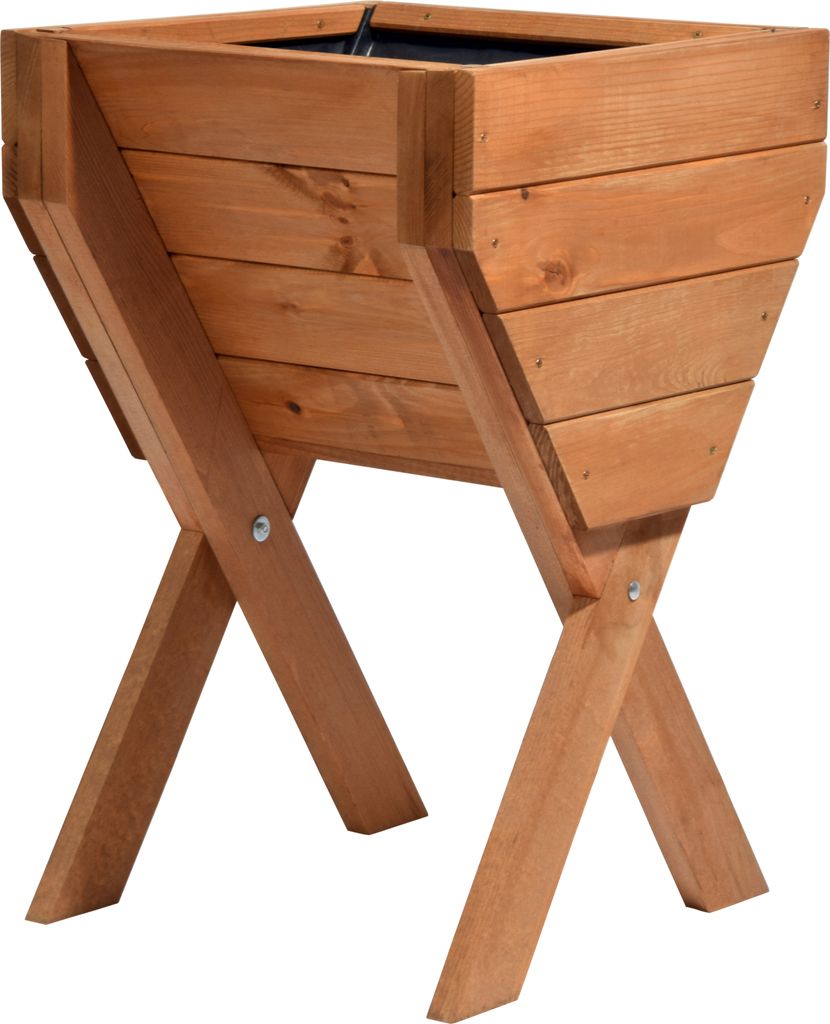 dobar Dekoratives Hochbeet aus Holz (Kiefer): Tischbeet Bausatz für Gemüse, Kräuter, Blumen, flexibel platzierbar, braun, 39 x 40 x 61 cm