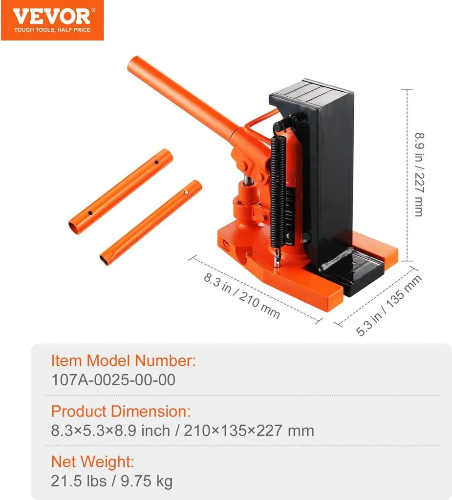 Cric hydraulique à griffe 2,5t - 5t, levage machine industrielle robuste