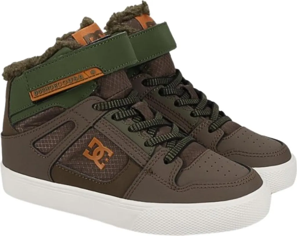 Chaussures Enfant DC Pure High-Top WNT EV 35 Olive pour le Quotidien