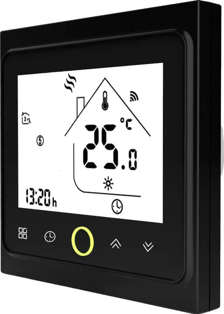 Thermostat Wi-Fi Noir WF-a pour Chauffage Électrique Connecté Vocal