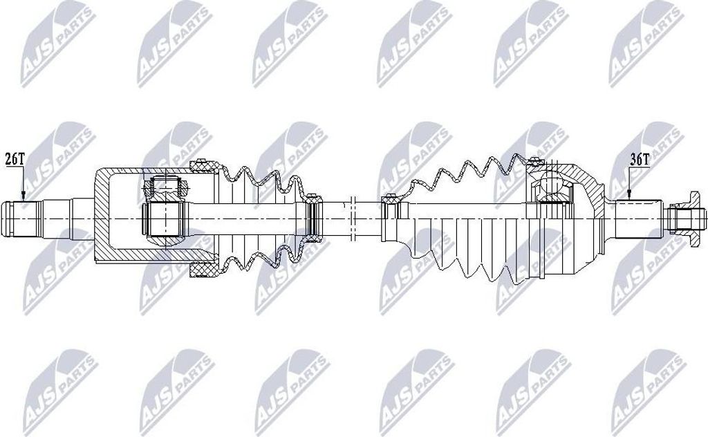 NTY NPW-VW-210 Antriebswelle Vorne Links für VW Polo Produktbild 