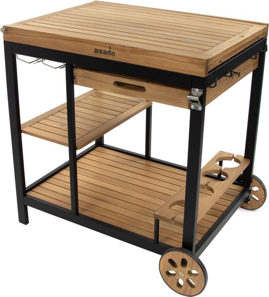 asado® Grillwagen Servierwagen Jack ausziehbar 89-157 cm Produktbild 