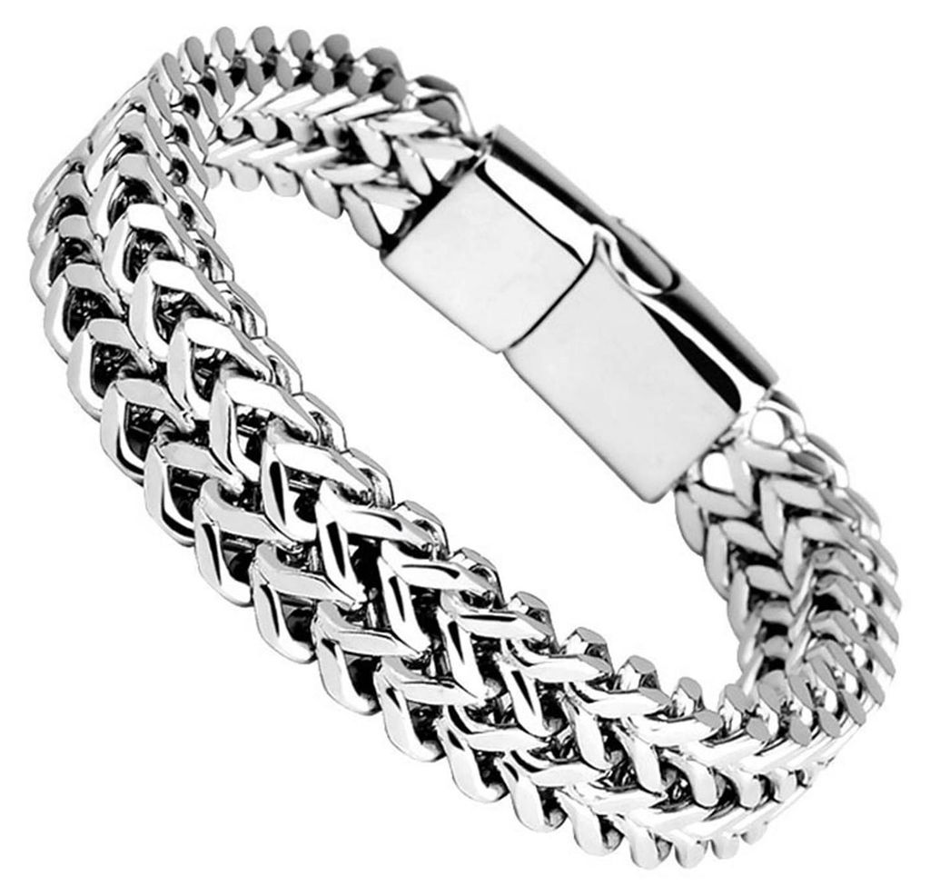 Bracciale magnetico in acciaio titanio, magneti a doppia Immagine del prodotto 