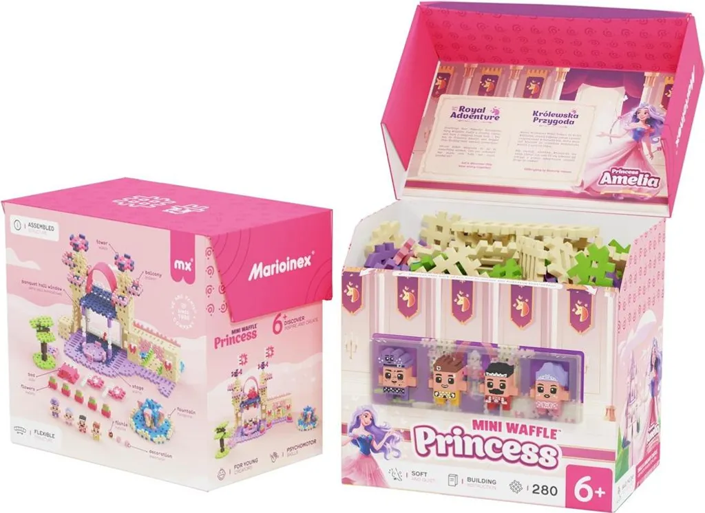 Jeu de construction Mini Waffle Princesse 280 pièces - Blocs souples - 6