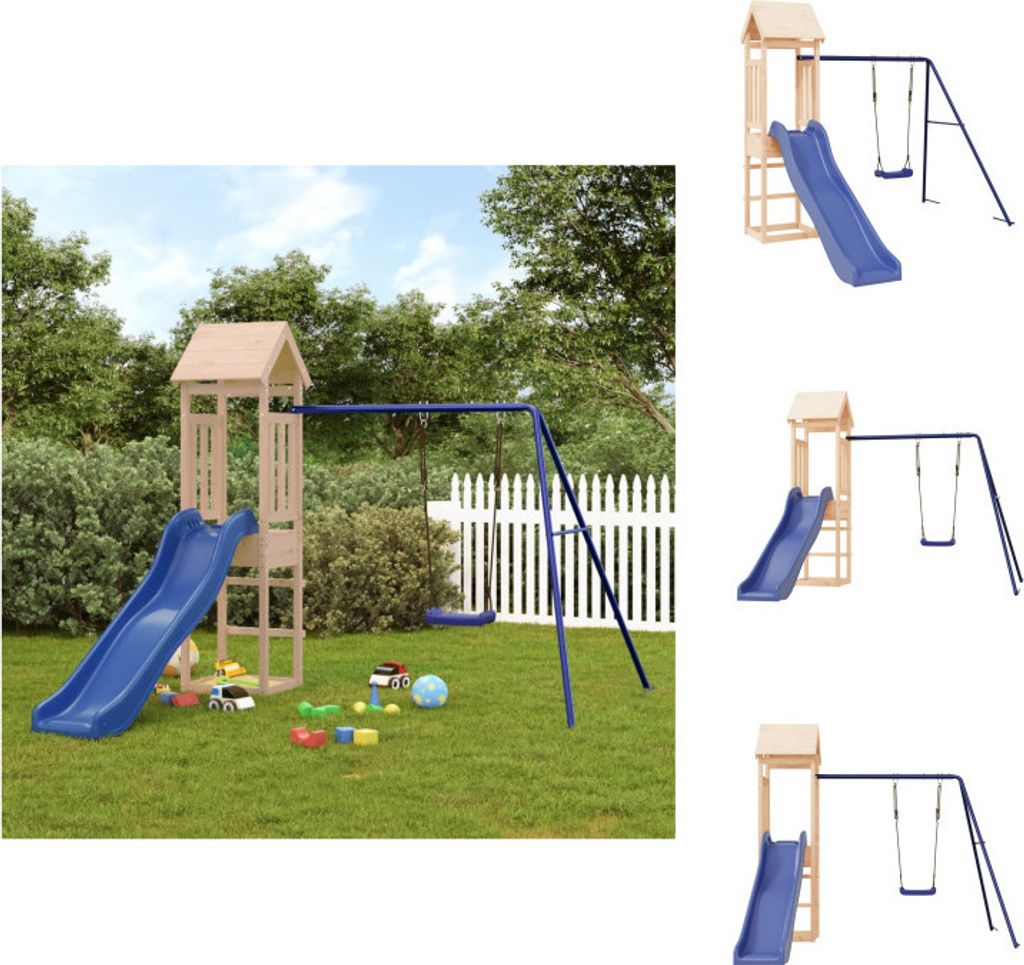 vidaXL Spielturm Massivholz Kiefer - Schaukeln & Spieltürme