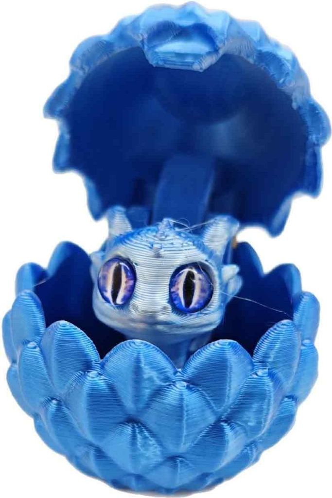 3D-gedrucktes Drachenei-Ornament, leuchtende Farbe, kleine Größe, Stressabbau-Zappelspielzeug, entzückende Cartoon-Drachenstatue