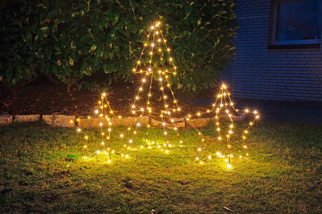 3D LED-Weihnachtsstern H51cm schwarz Leuchtstern Drahtstern Weihnachtsdeko 