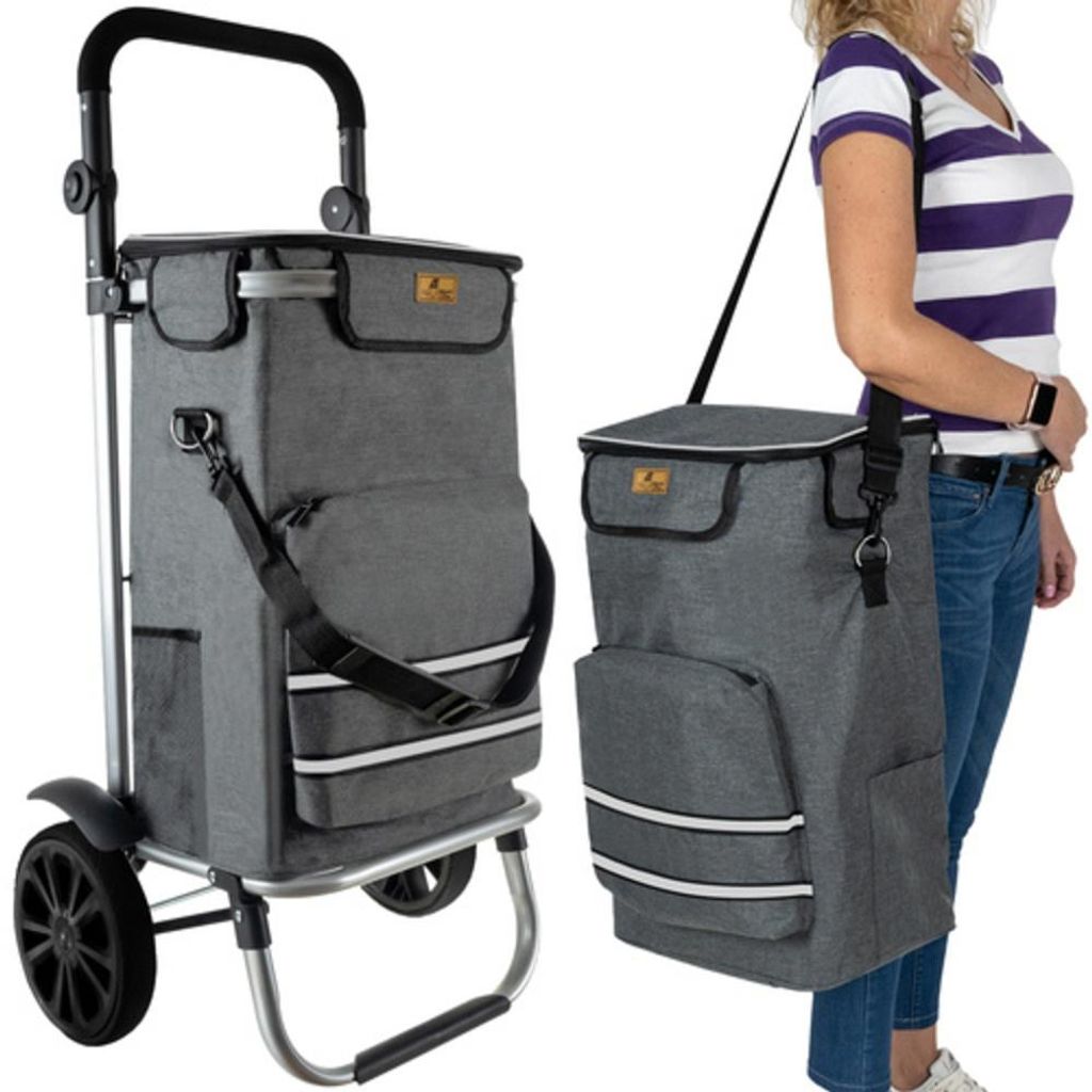 Gardlov 23187 Boodschappentas op wieltjes 40 l, grijs Productafbeelding 