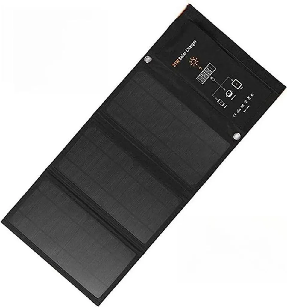 Pannello solare, design portatile e pieghevole, doppia ricarica USB, 21W