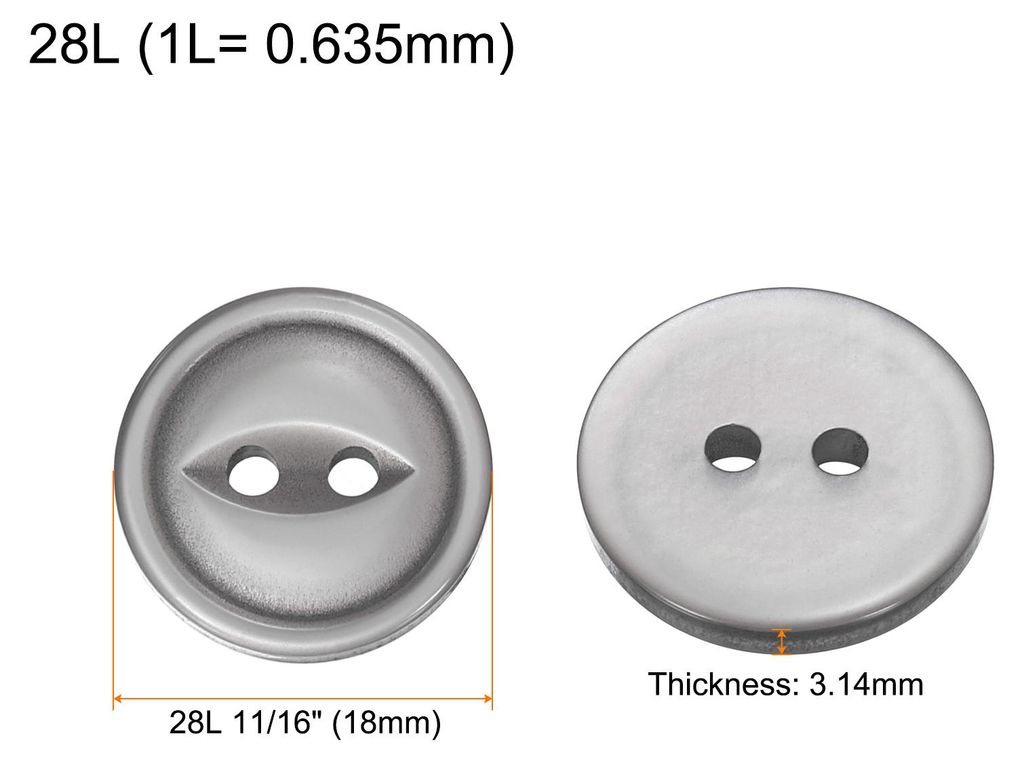 12 Stš¹ck Kn?pfe Hellgrau N?hkn?pfe 18mmRunde Harz Buttons 2-Loch Kunststoff Knopf zum Ann?hen Bastelkn?pfe fš¹r Hosen Kleider R?cke Blusen Hem...