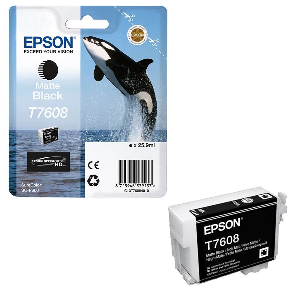 Epson T7608 Matte Black, Schwarz, Tinte auf Pigmentbasis, Produktbild 