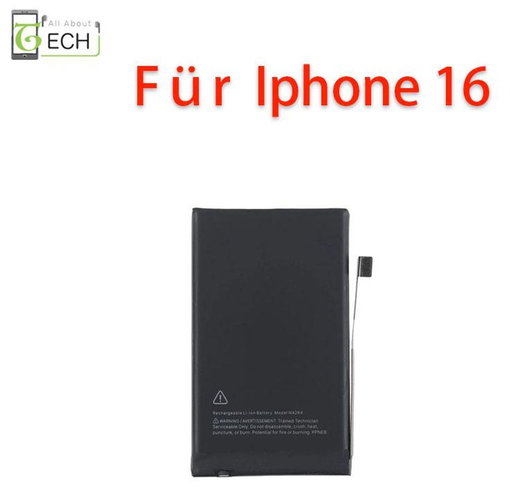 Ersatz Akku für iPhone 16 inkl Kleber 3561mAh Accu Batterie Produktbild 