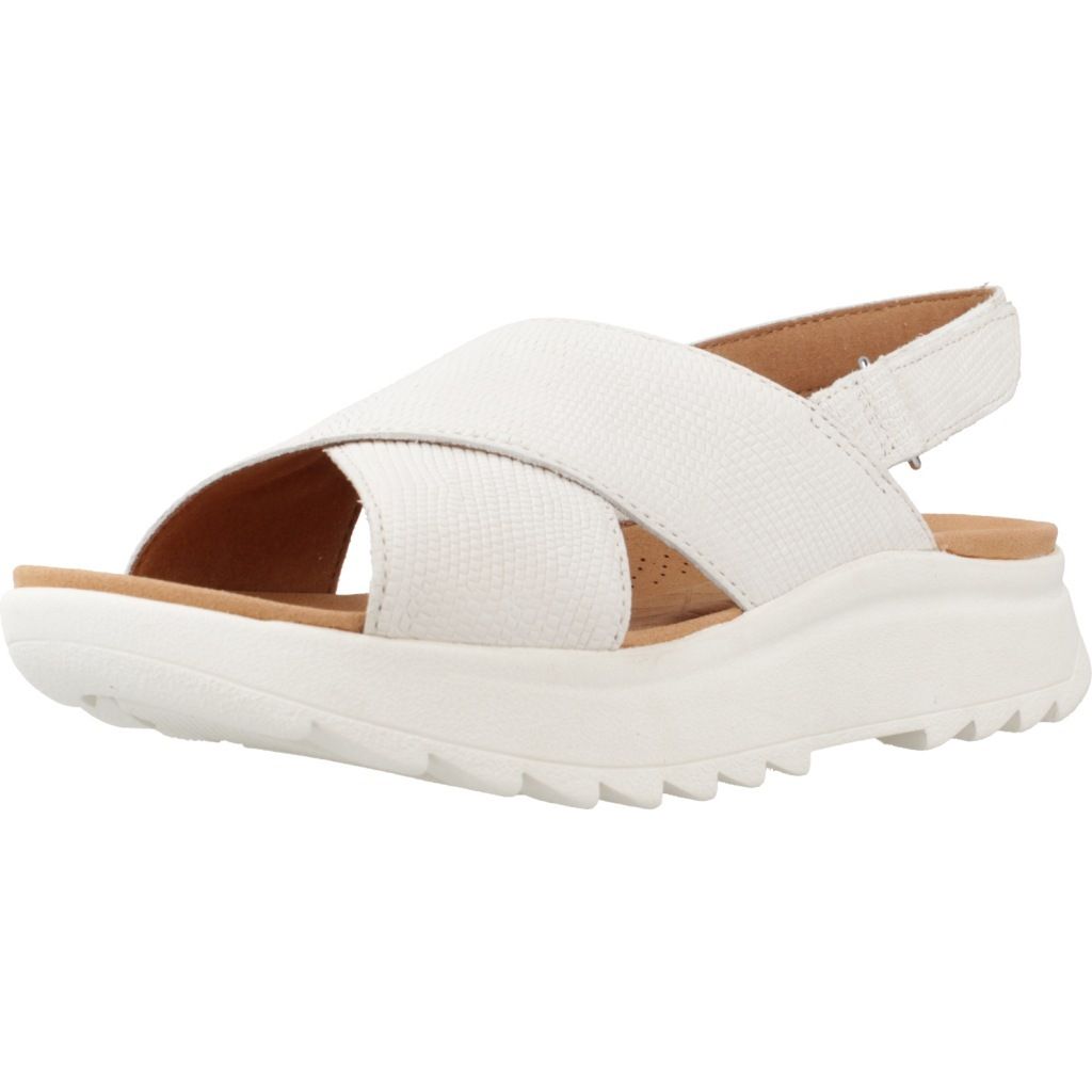 Clarks Sneaker Dash Lite Wish, Glattleder, Weiß, Damen