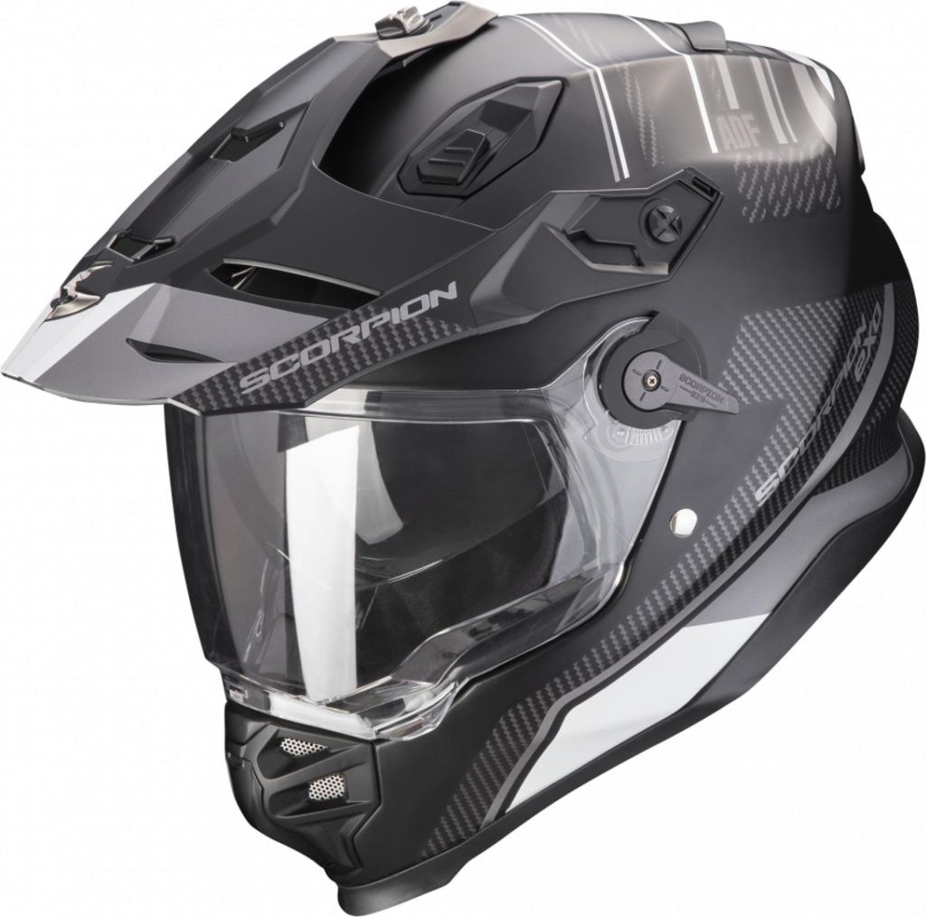 SCORPION ADF-9000 AIR DESERT Integralhelm matt schwarz-silber XXL