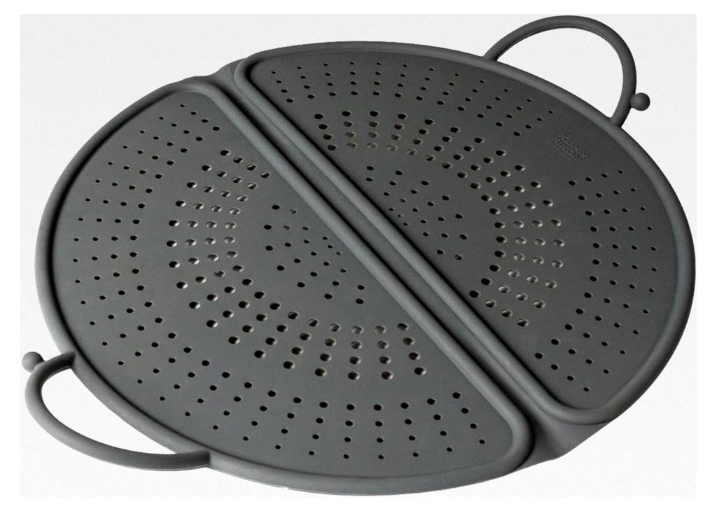 Faltbarer Spritzschutz aus Silikon grau Ø 30 cm, ofenfest bis 230 °C