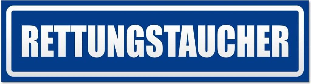 Kiwistar - Autoaufkleber - Verkehrsblau - 20 x 5,3 cm - Rettungstaucher invertiert - Hinweis Aufkleber Sticker für Auto, Kfz, Fahrrad, PKW, LKW