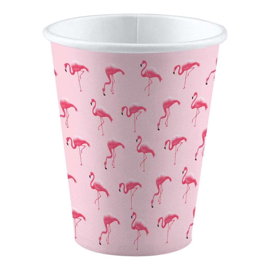 Pink Flamingo Pappbecher 250 ml 8 St.