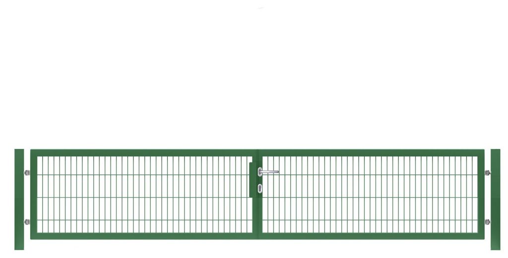 450 x 80 cm Doppelstabmatten Gartentor Vollrahmen Doppeltor 8/6/8 Grün