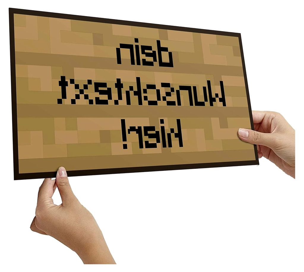 Personalisierbares Holzschild als Geschenk für Jungen - Wandbild für das Kinderzimmer im Pixel-Art-Stil - individuell aus Echtholz gefertigt