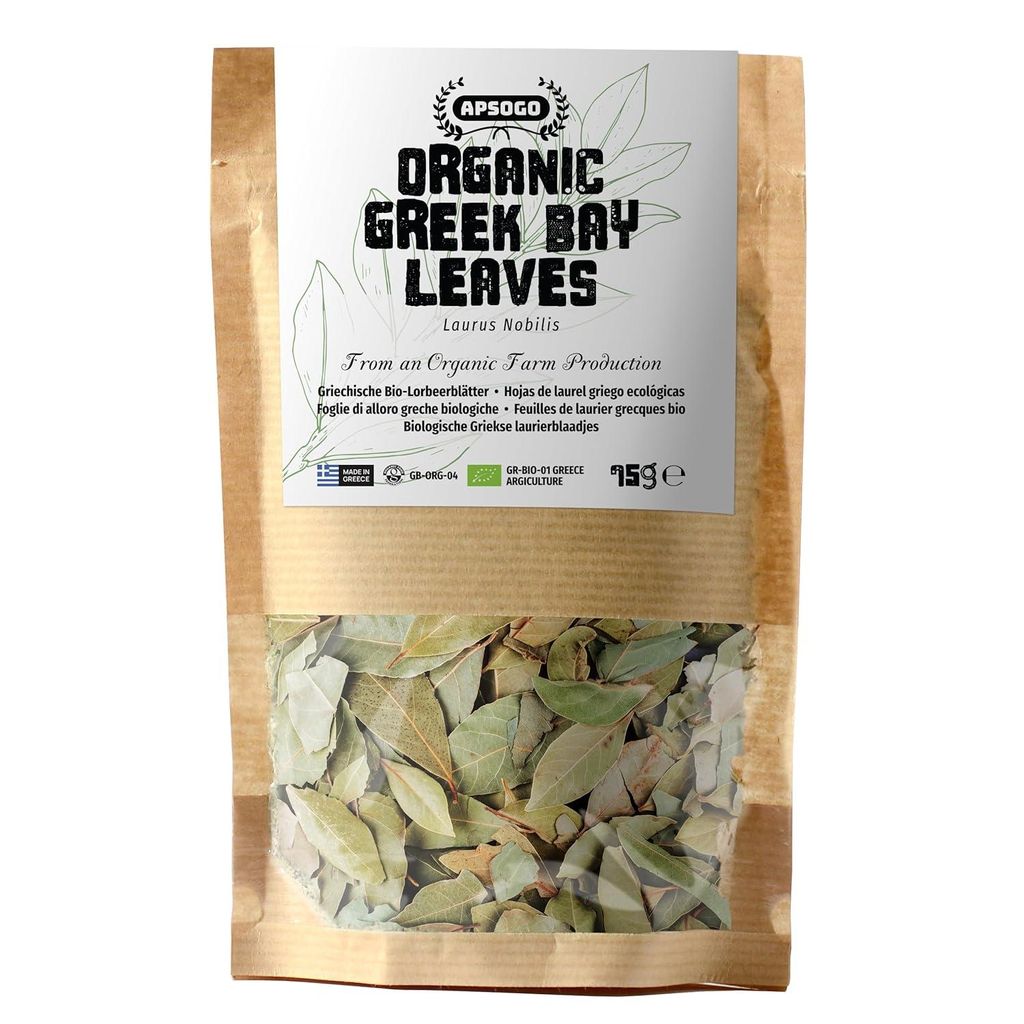 APSOGO Lorbeerblätter 75g - Echter Lorbeer (Laurus nobilis) aus Griechenland - Ganze, getrocknete Blätter - Aromatisch & Nachhaltig