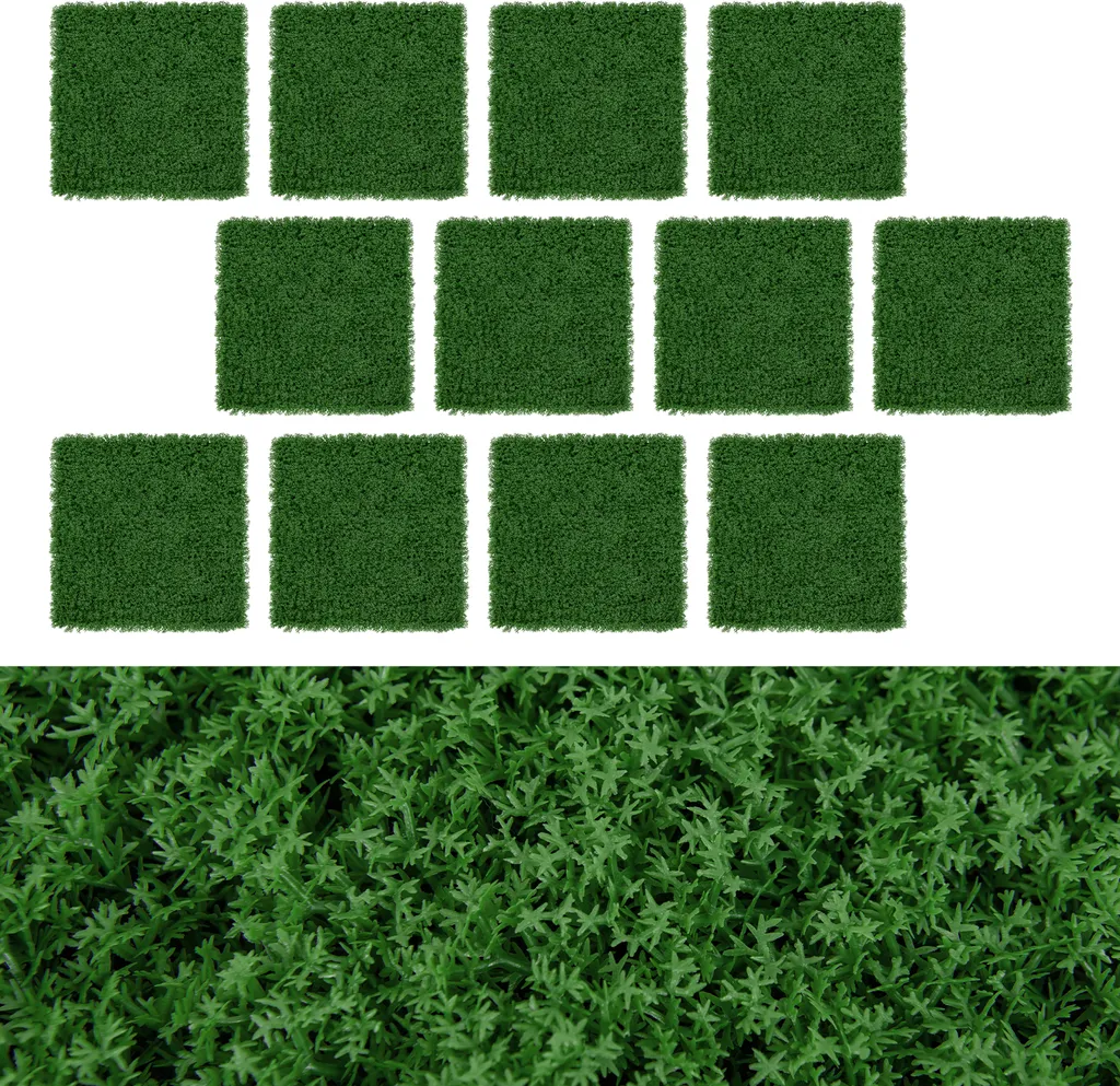 COSTWAY 12 pcs Mur Végétal Artificiel 50,5 cm Panneau Mousse Réaliste