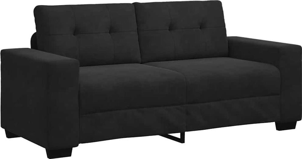 vidaXL Zweisitzer-Sofa Schwarz 180x77x82 cm Samt