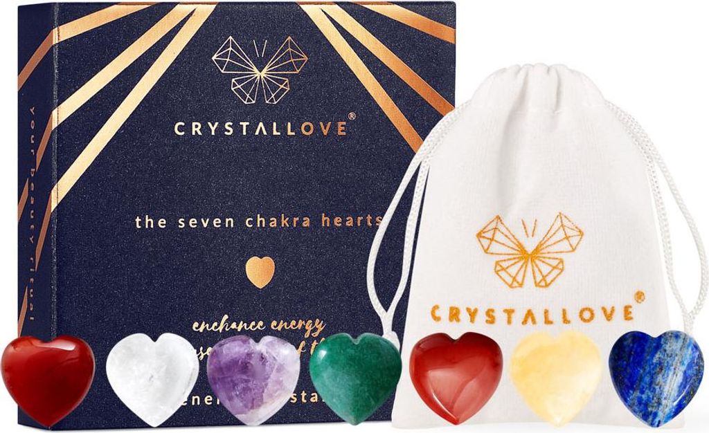 CRYSTALLOVE Natürliche Energiesteine 7 Chakren - Herz