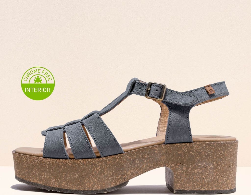 El Naturalista Sandalen mit hohem Absatz Damen N5890 PLEASANT VAQUERO /ARBEQUINA Farbe Blau