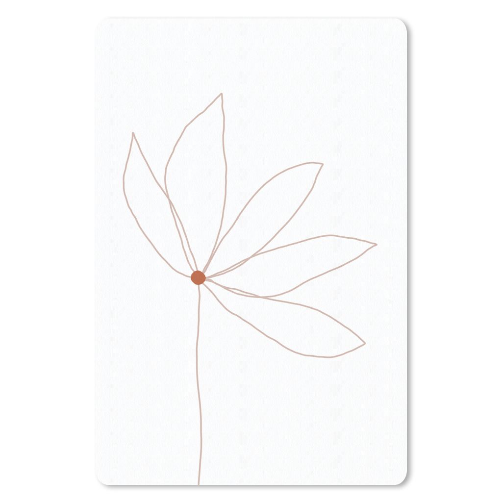 MuchoWow Mauspad Mousepad Minimalismus - Blumen - Linienkunst 40x60 cm - Mousepads - Maus Mat - Pad - Mausunterlage - Schreibtisch Accesoire