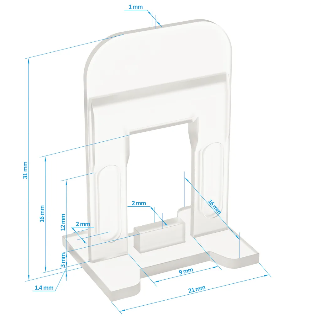 Kit Posa Piastrelle Fai da Te - Livellatori 2mm 250 Clip 100 Cunei