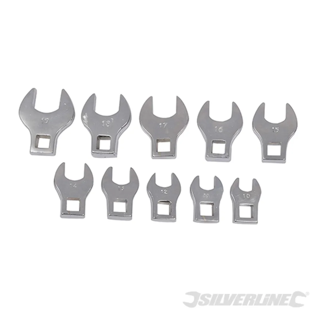 Jeu de 10 clés à renoncule 10-19 mm en acier chrome vanadium robuste