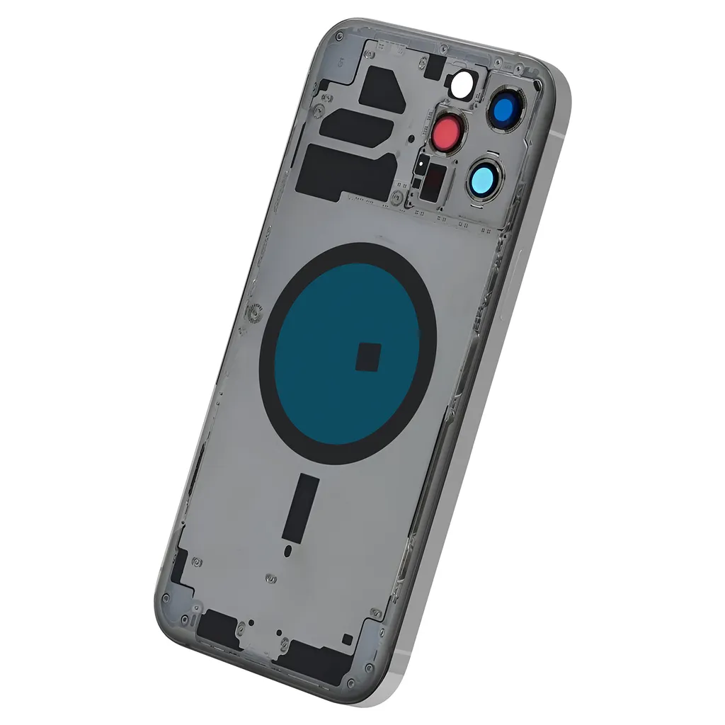 Clappio Boîtier iPhone 12 Pro Max Gris Clair avec Cache Batterie Intégré - 2
