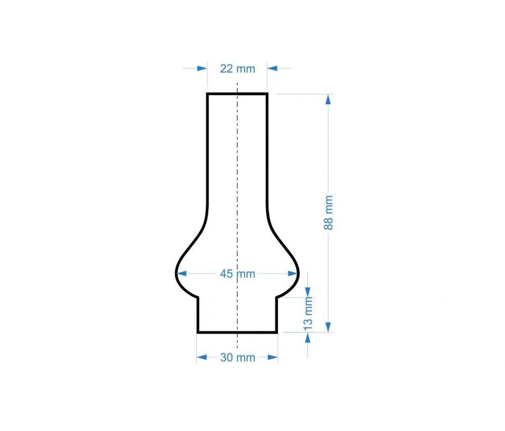 Szklany cylinder do lampy Ø 30/X88 – ręczna produkcja | Zdjęcie produktu 
