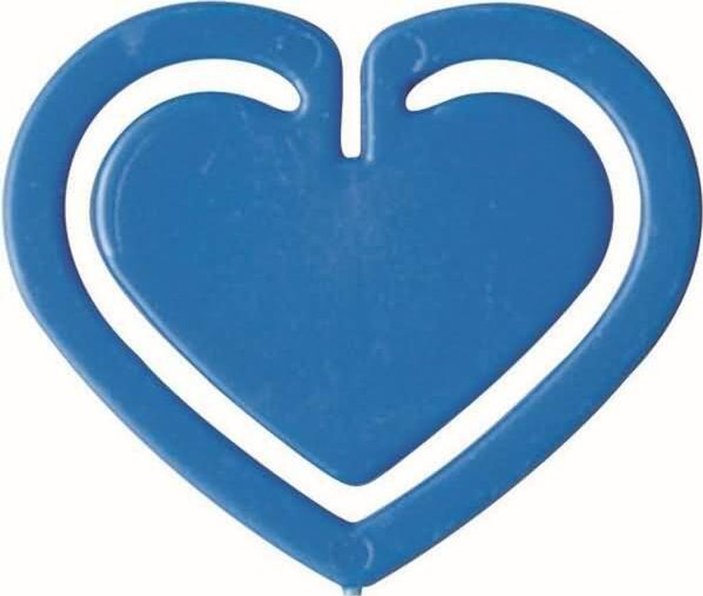 Büroklammern Herzklip 30mm VE=1000 Stück blau