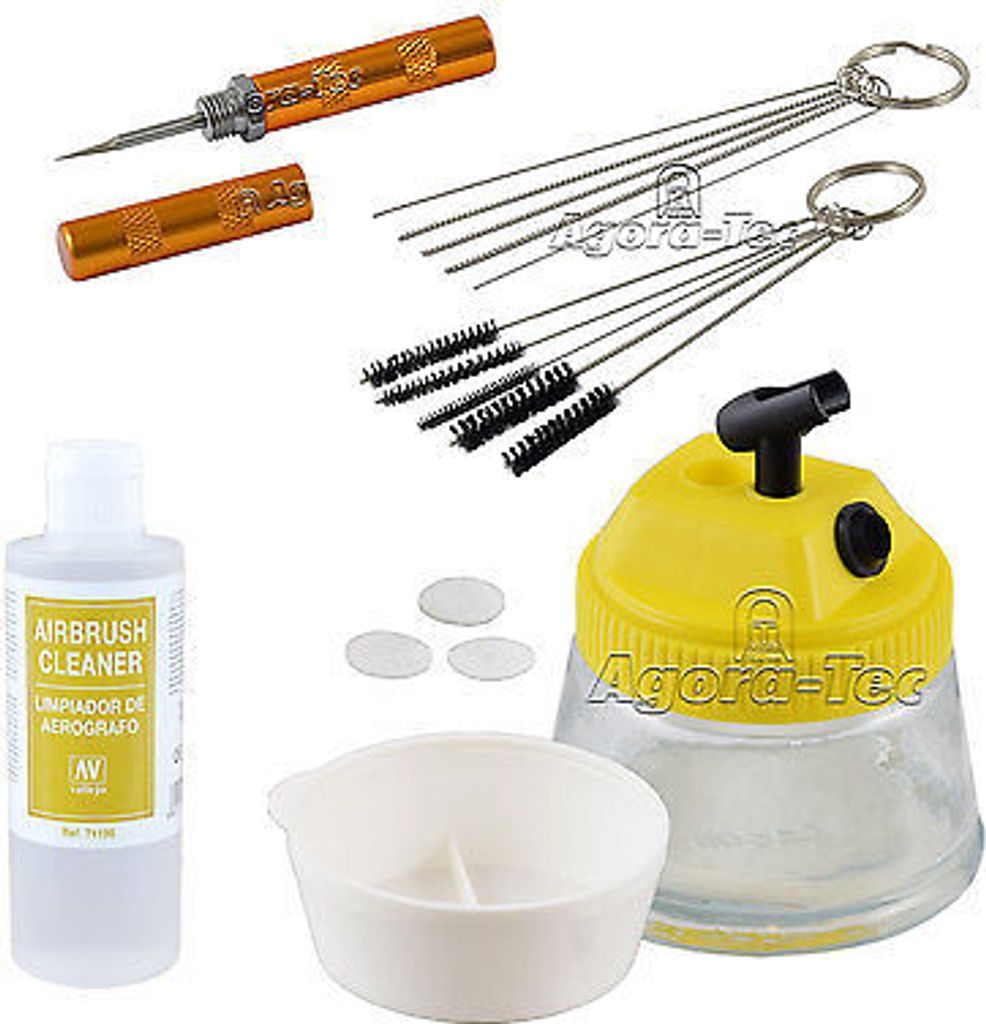 Agora-Tec® 5 in 1 Airbrush CLEAN Reinigungs Zubehör-Set mit Produktbild 