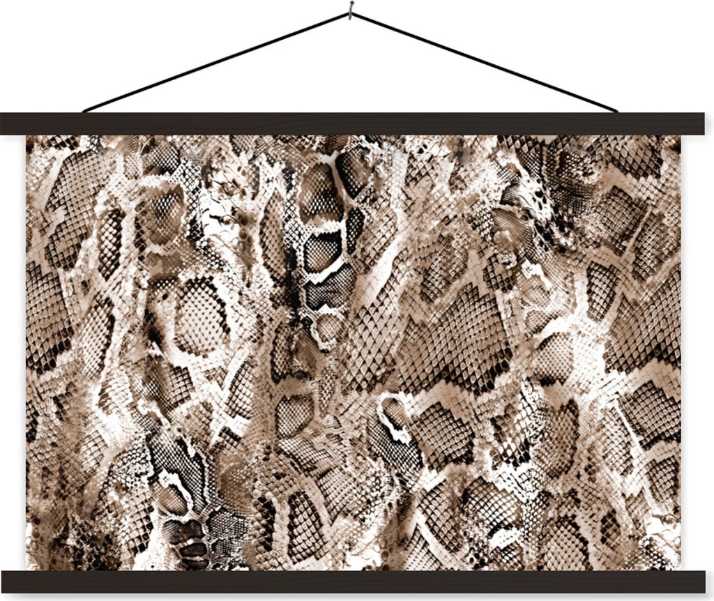 MuchoWow Textilposter Tiermuster - Formen - Braun 120x80 cm mit schwarzem Rahmen - Wanddeko