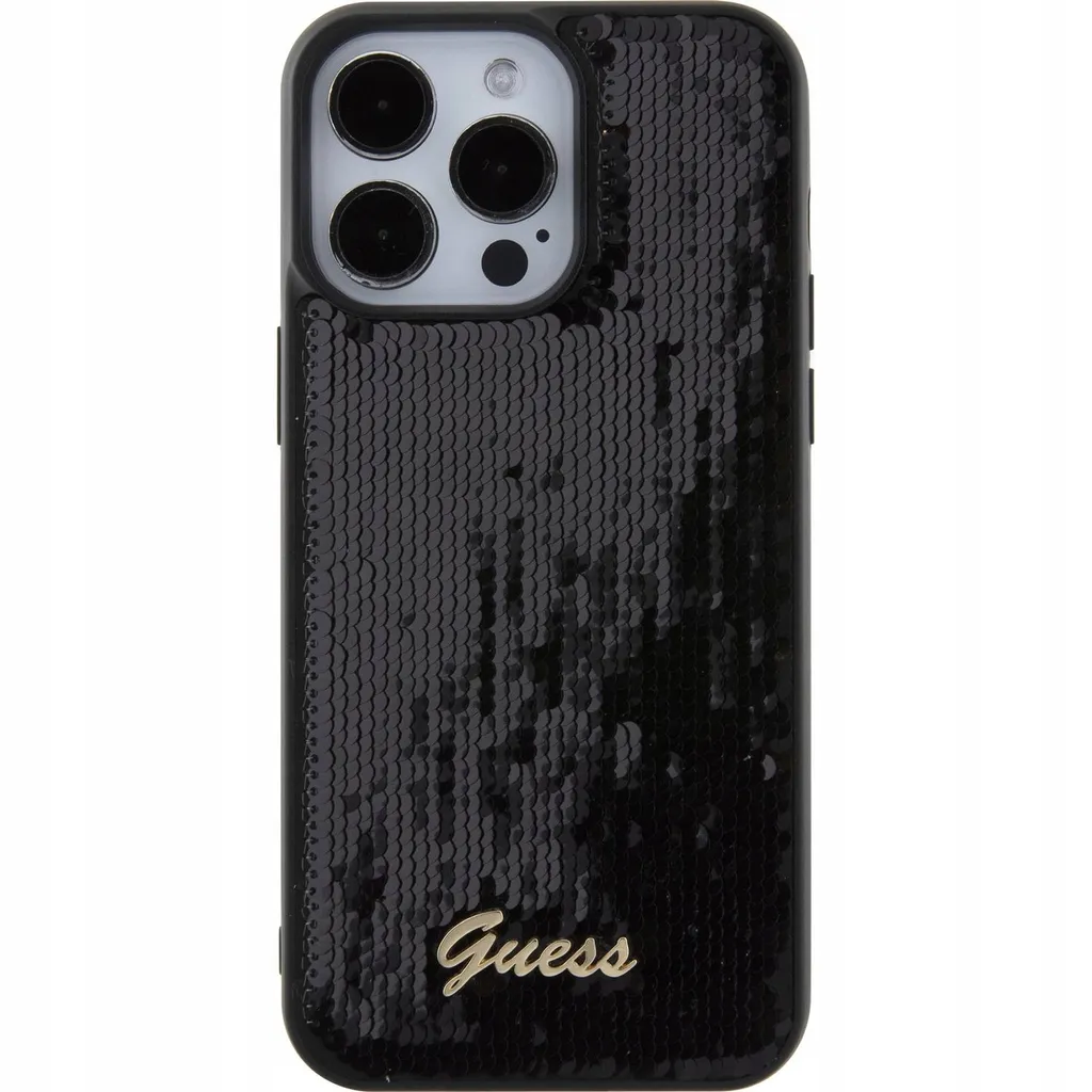 Custodia Guess iPhone 15 Pro Max Sequin Script - Nero Scintillante - 3