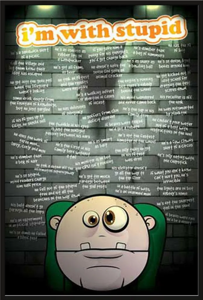 Déco murale poster I'm With Stupid avec cadre Shinsuke 61x91,5 cm