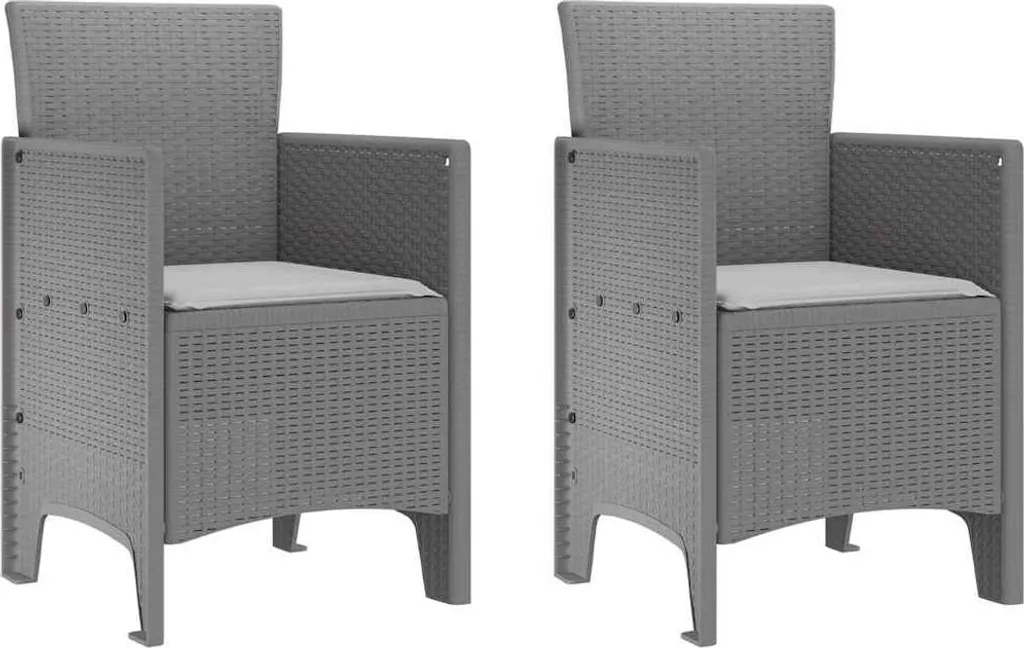 vidaXL Set da pranzo da giardino 3 pezzi Grigio chiaro Polt Rattan - 5