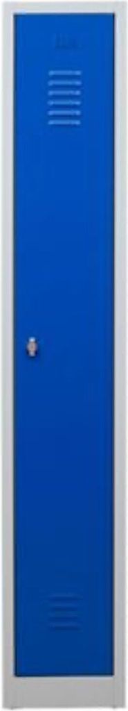 Garderobenspind Camel | 1-Fach| HxBxT 180x30x50 cm | Vorhängeschloss | Grau-Blau