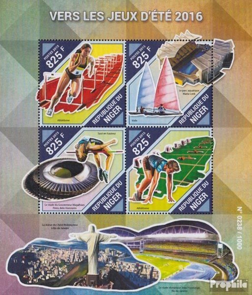 Briefmarken Niger 2015 Mi 3952-3955 Kleinbogen (kompl. Produktbild 