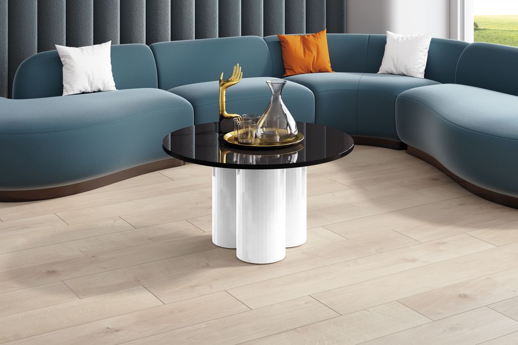 Design Couchtisch HRE-222 rund Hochglanz Wohnzimmer Tisch 80 x 50 cm