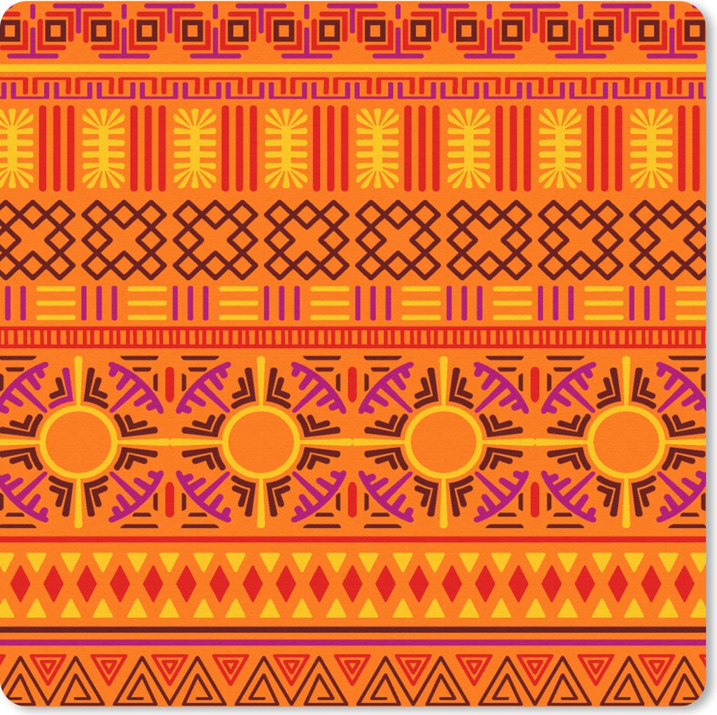 MuchoWow Mauspad Mousepad Muster - Orange - Sonne 30x30 cm - Mousepads - Maus Mat - Pad - Mausunterlage - Gaming