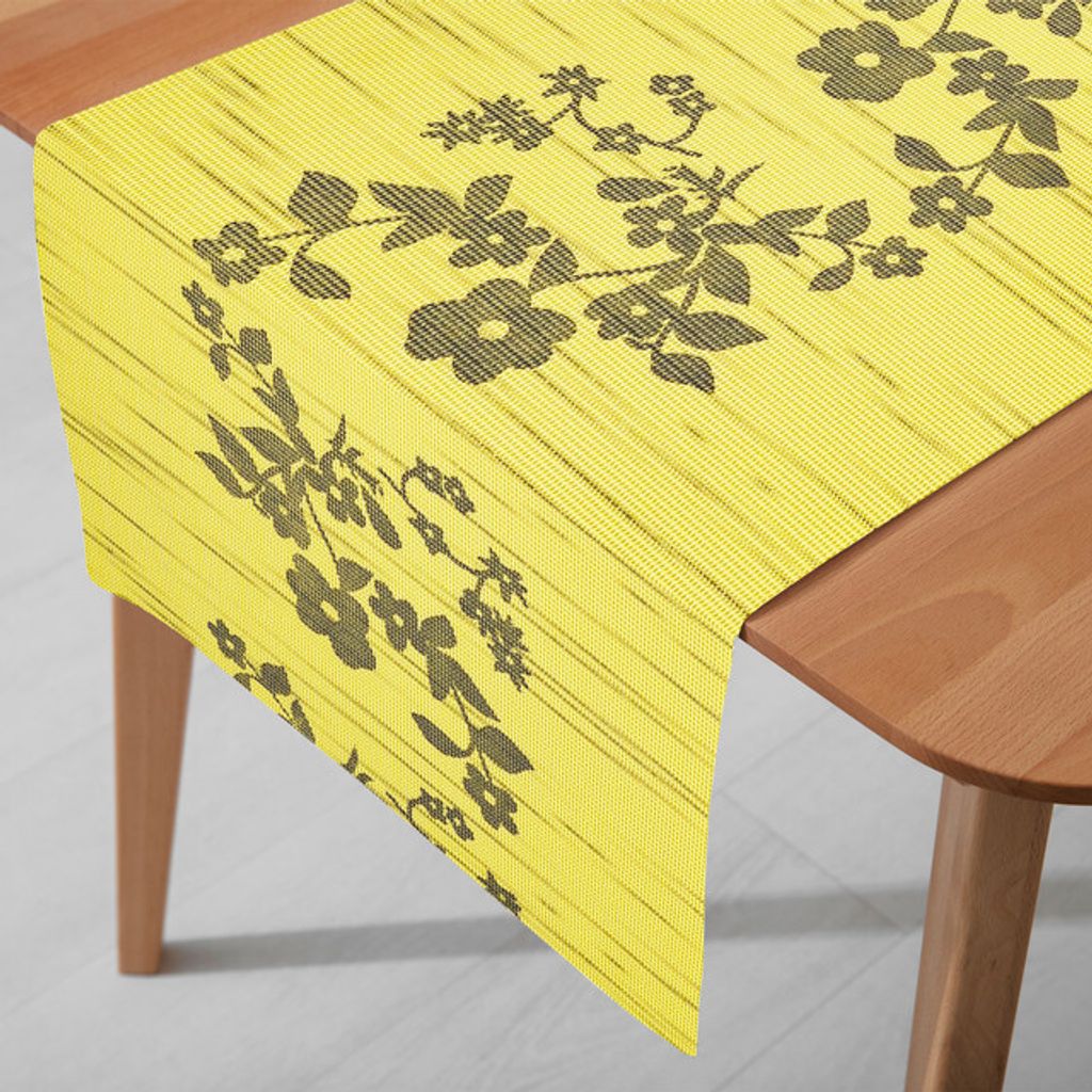 DecoHomeTextil Tischläufer Miami Tablerunner Sunrise Gelb , wind- und wetterfest, UV-beständig, verrottungsfest 40 cm x 270 cm