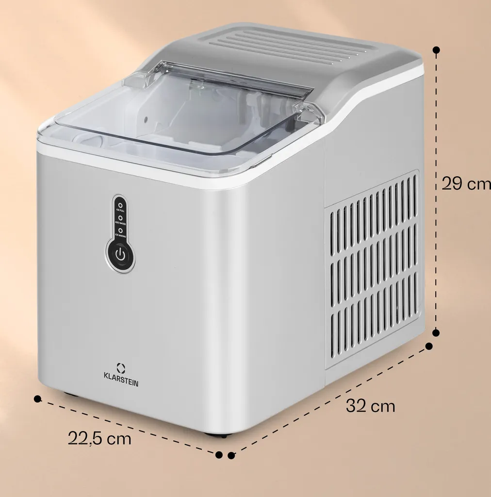Klarstein Machine à Glaçons 1,5L - Machine à Glace Express 12kg par Jour