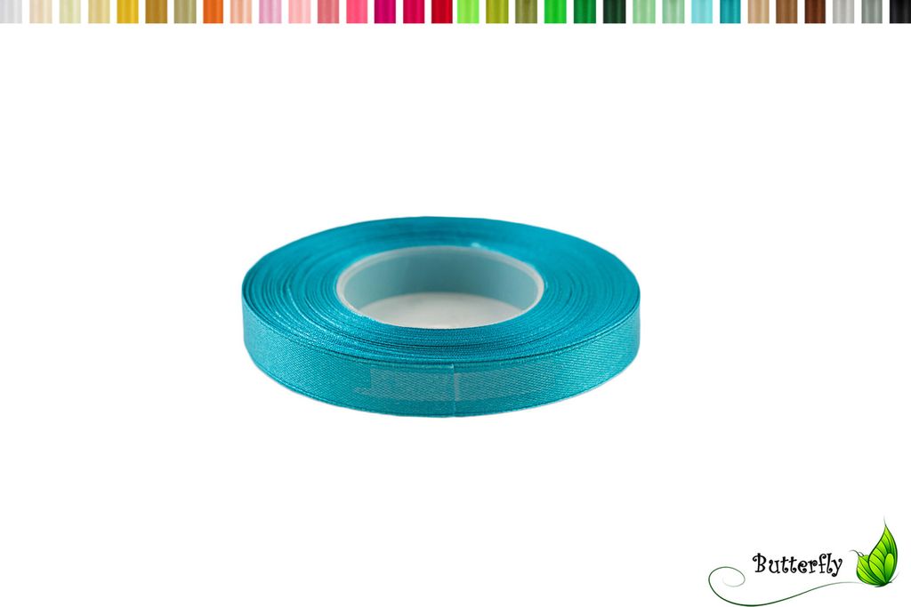 Satinband 12mm x 32m Rolle, Farbe:094 türkis Produktbild 