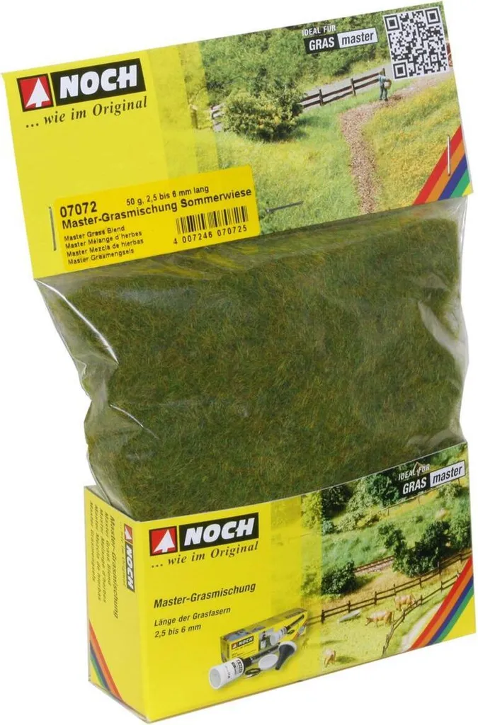 Flocage herbe pour maquette Prairie d'été NOCH 07072 fibres 2,5-6mm