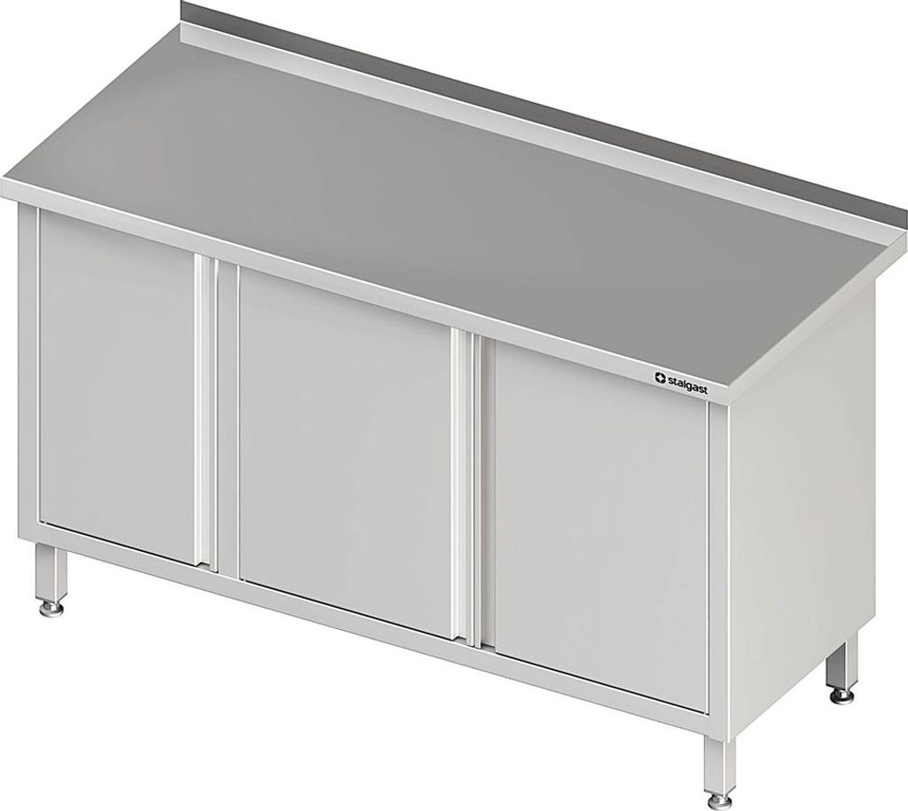 Arbeitsschrank mit Flügeltüren, 1400x700x850 mm, mit Aufkantung, verschweißt